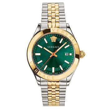 versace hellenyium green sunray dial men's quartz watch|Versace hellenyium watch.